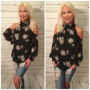 Stunning black cold shoulder Tunic